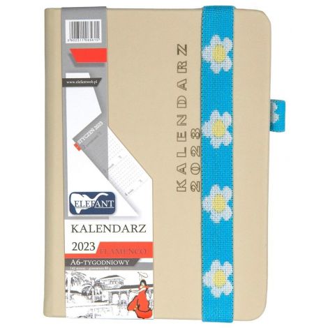 2024 Kalendarz Elefant Flamenco tygodniowy A6, Beżowy